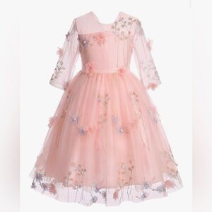 Girls Butterfly Tulle Dress for Birthday Formal Party - 7